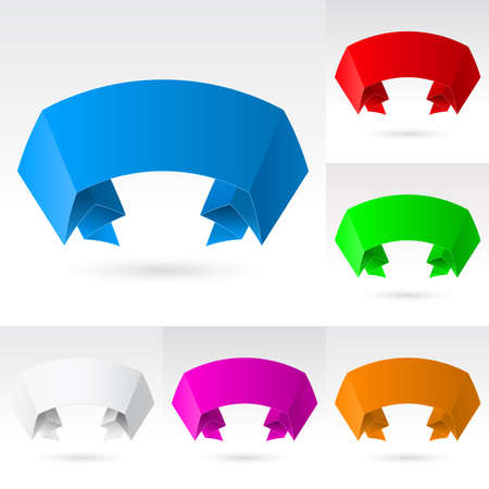 Wave Banners set number six. Illustration on white background for designのイラスト素材