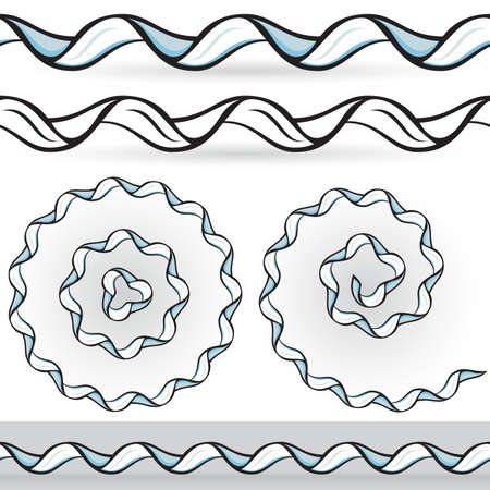 Five of abstract ribbons. Nice design elements for your best creative ideas. のイラスト素材