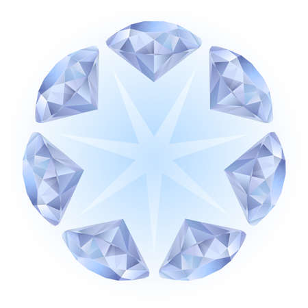 Realistic diamonds pattern. Illustration for design on white background のイラスト素材