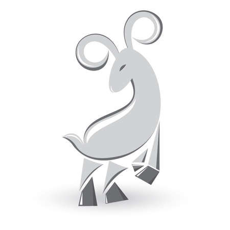 Abstract zodiac sign. Aries. Illustration on white background   のイラスト素材