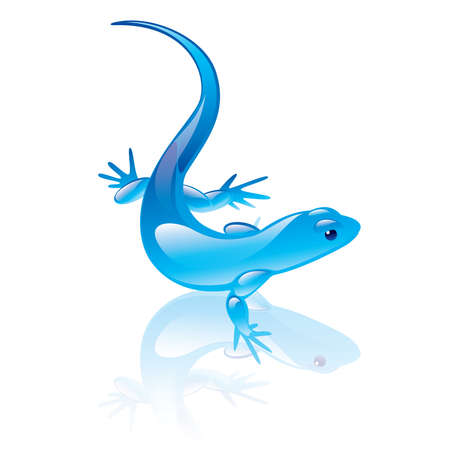 illustration of reptile symbol. Blue design.のイラスト素材