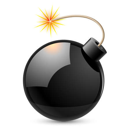 Cartoon bomb.Illustration on white backgroundのイラスト素材