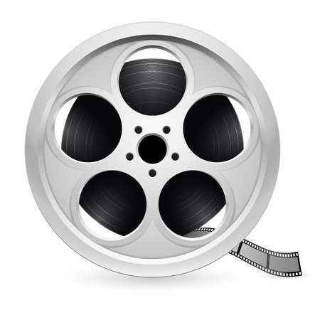 Realistic reel of film. Illustration on white backgroundのイラスト素材