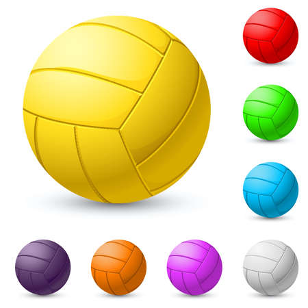 Multi-colored volleyball realiste. Illustration on white background Multi-colored volleyball realiste. Illustration on white background