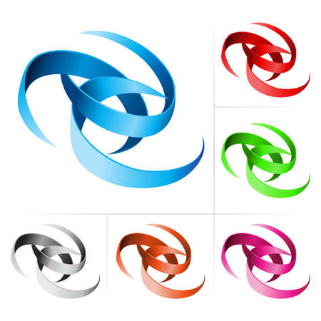 Ribbons Set. Illustration isolated on white backgroundのイラスト素材