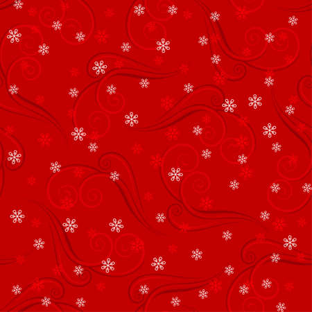 Snowflakes on red background. Winter seamless pattern for designのイラスト素材