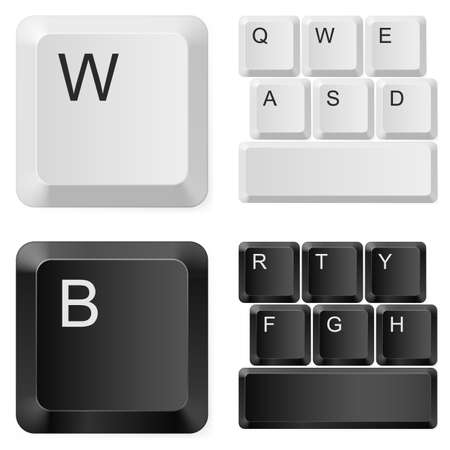 White and black computer keys. Illustration on white backgroundのイラスト素材