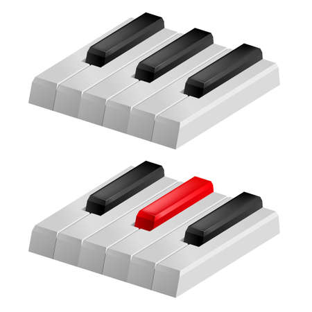 Close up illustration of black and white piano keysのイラスト素材