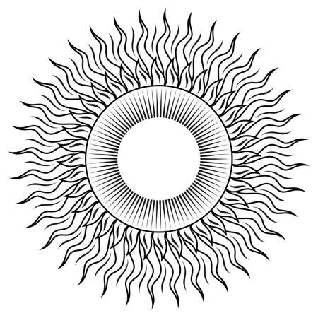 The summer sun. Illustration on white background for design のイラスト素材