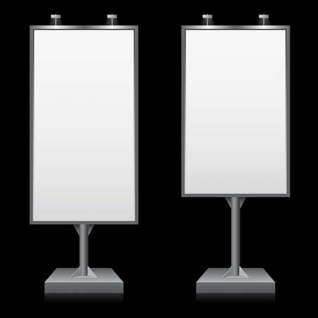 Billboards with place for your text. Illustration on black backgroundのイラスト素材