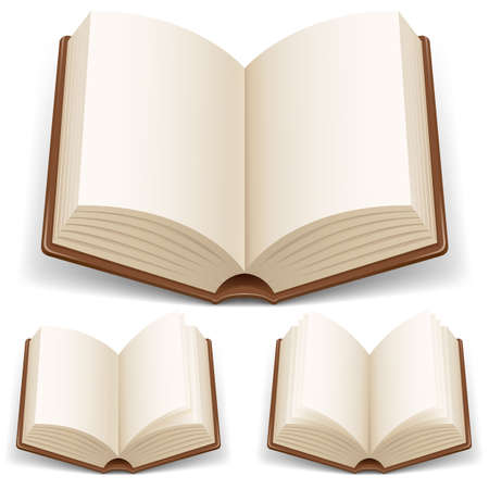 Open book with white pages. Illustration on white backgroundのイラスト素材