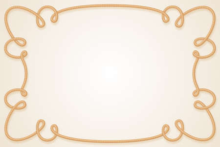 Frame Made of Rope. Cartoon illustration for designのイラスト素材