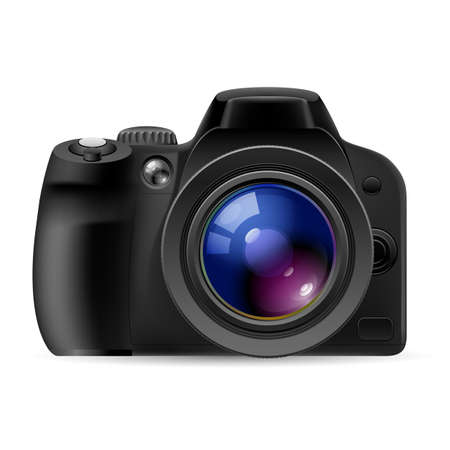 Realistic digital camera. Illustration on white backgroundのイラスト素材
