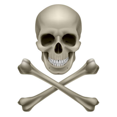 Skull and crossbones. Illustration on white backgroundのイラスト素材