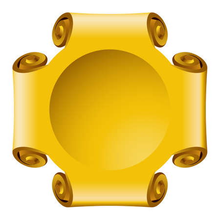 Gold Vintage Label. Illustration on white background.のイラスト素材