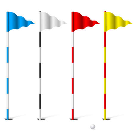 Flags of the golf course. Illustration on white background. のイラスト素材