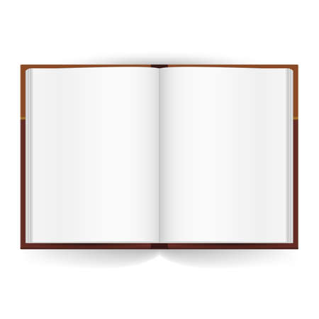 Cool Open book with white pages. Illustration on whiteのイラスト素材