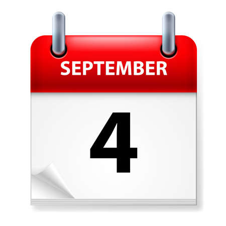 Fourth September in Calendar icon on white backgroundのイラスト素材