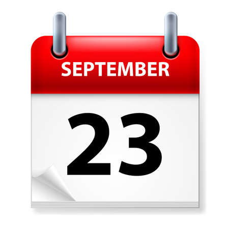 Twenty-third September in Calendar icon on white backgroundのイラスト素材