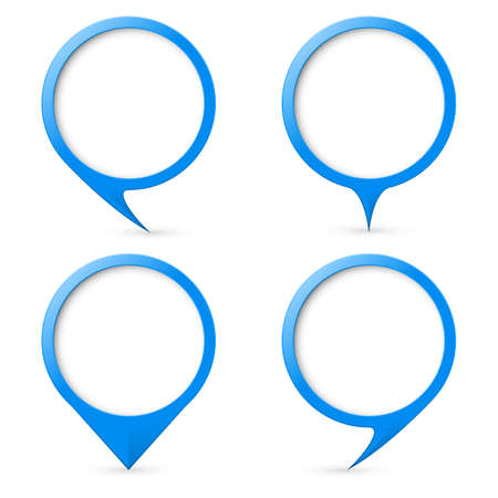 Blue map text marker. Illustration for design on white backgroundのイラスト素材