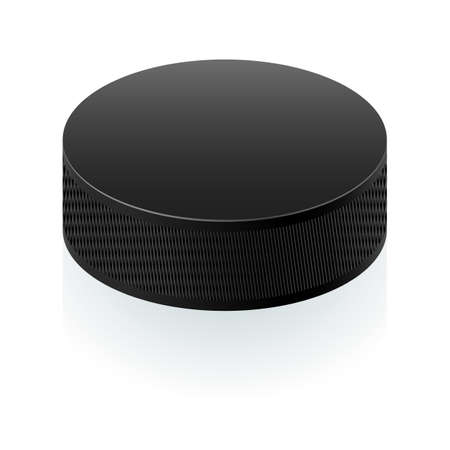 Realistic black puck. Illustration on white background for designのイラスト素材
