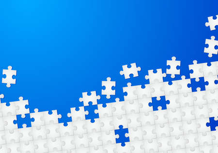 Abstract Puzzle with Blue background. Illustration for designのイラスト素材