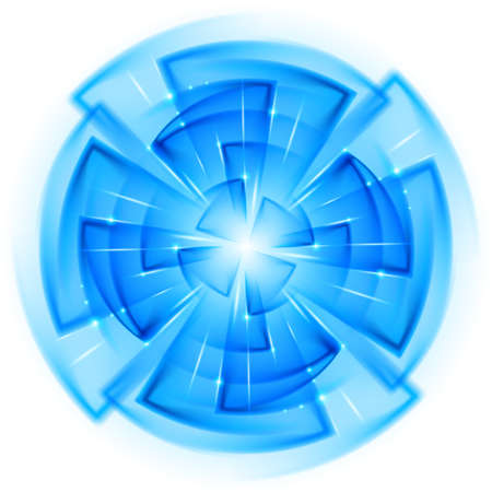 Abstract Blue Star Explosion. Illustration on white background for designのイラスト素材