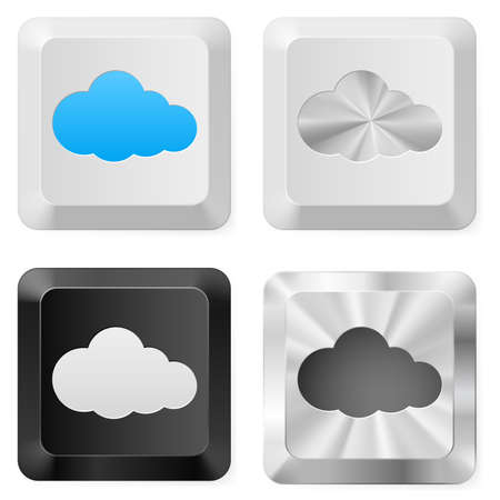 Clouds on the buttons. Illustration for design on white backgroundのイラスト素材