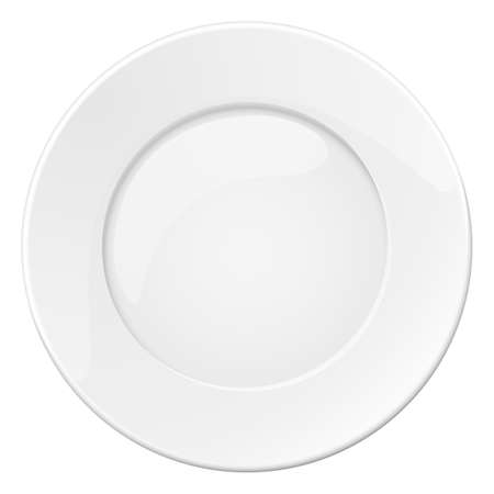 Empty white plate. Illustration on white backgroundのイラスト素材