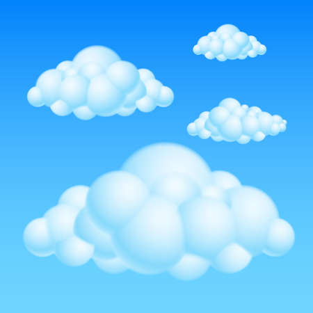 Cartoon Bubble Clouds. Illustration on white background for designのイラスト素材