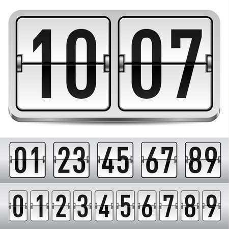 Numbers of gray mechanical panel. Illustration for designのイラスト素材
