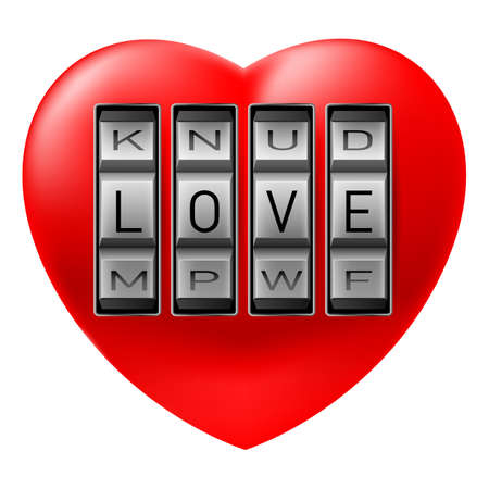 Illustration of combination lock on heart on abstract backgroundのイラスト素材