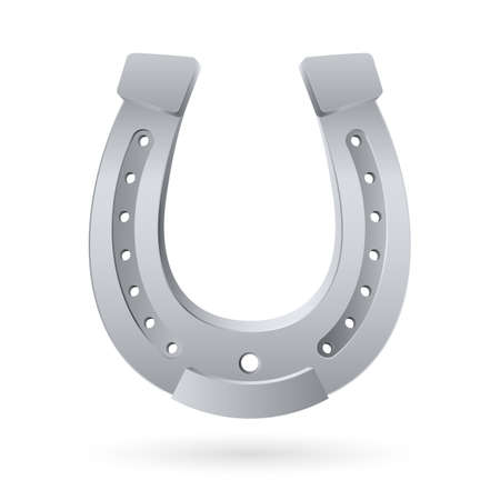 Silver horseshoe  Illustration on white background for designのイラスト素材