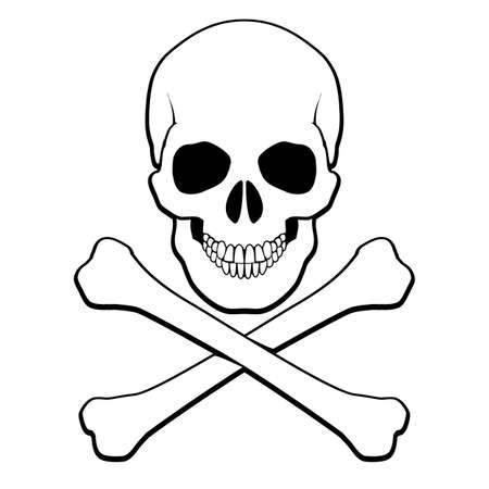 Skull and crossbones. Illustration on white background for designのイラスト素材