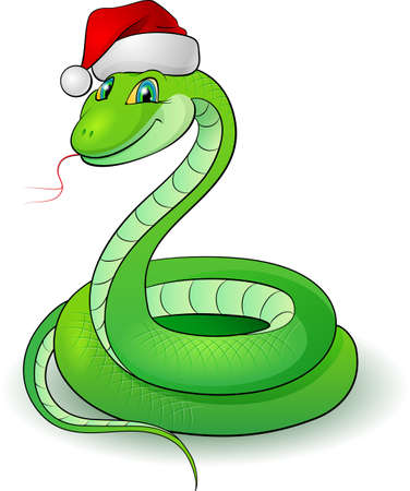 Cartoon illustration of a snakes. Illustration on whiteのイラスト素材