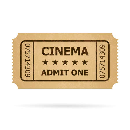 Retro cinema ticket. Illustration of designer on a white background.のイラスト素材