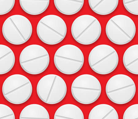 Seamless texture realistic tablets on red backgroundのイラスト素材