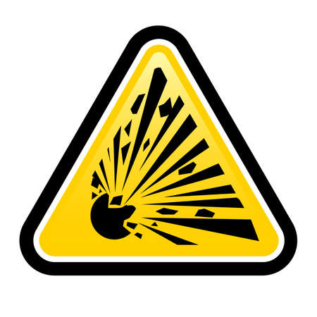 Explosive Hazard Sign.  Illustration on white background for design