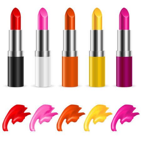 Colorful lipstick. Illustration on white backgroundのイラスト素材