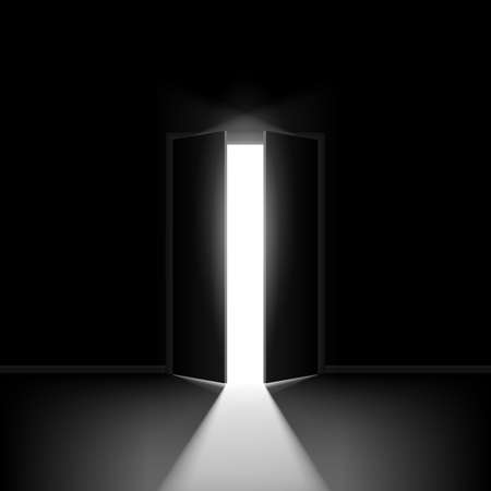 Double open door. Illustration on black background for creative designのイラスト素材
