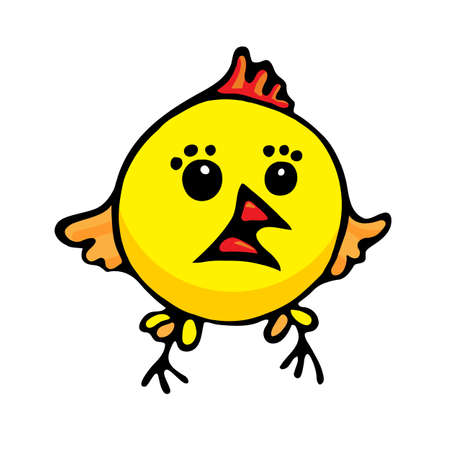 Cartoon chicken. Illustration on white background for creative designのイラスト素材