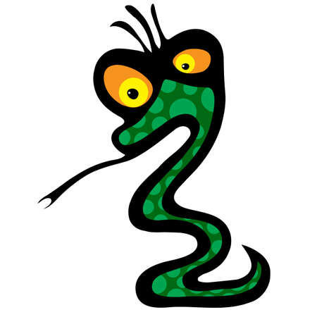 Cartoon snake. Illustration on white background for creative designのイラスト素材