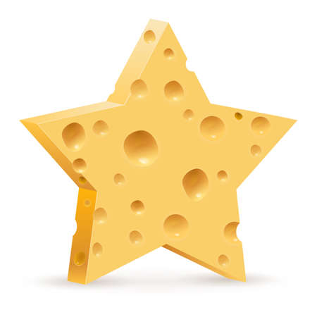Abstract star in form cheese. Illustration on white backgroundのイラスト素材