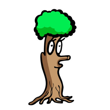 Funny tree. Illustration on white background for creative designのイラスト素材