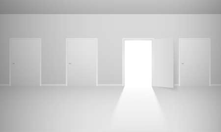 Abstract room with four doors. Illustration for designのイラスト素材