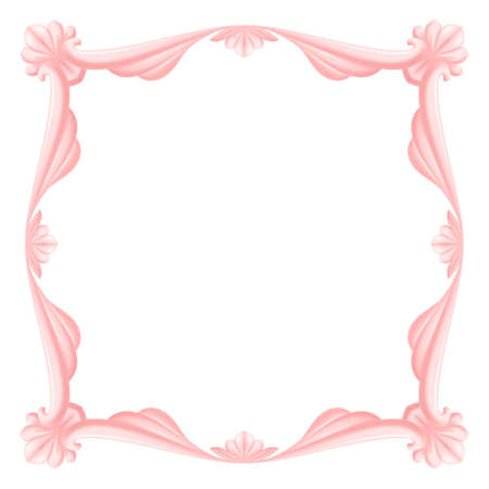 Pink beautiful frame. Illustration on white backgroundのイラスト素材