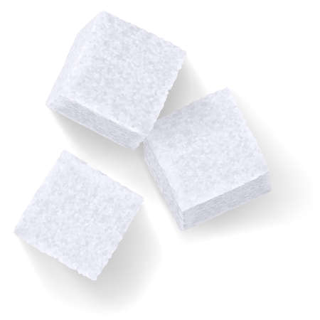 White Sugar Cubes. Illustration on a white backgroundのイラスト素材