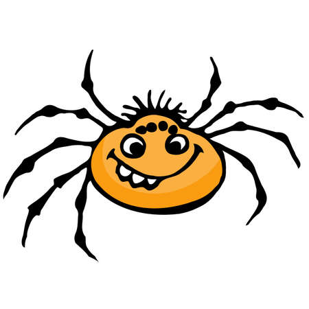 Cartoon spider. Illustration on white background for designのイラスト素材