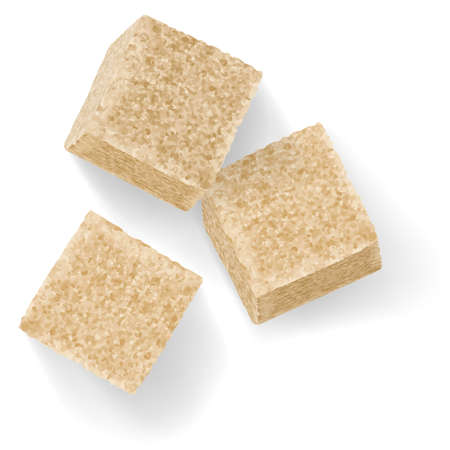 Brown sugar cubes  Illustration on white background for designのイラスト素材