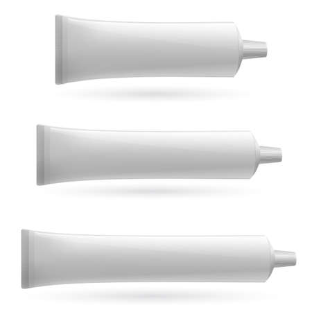 Three white tube. Illustration on white background for design.のイラスト素材